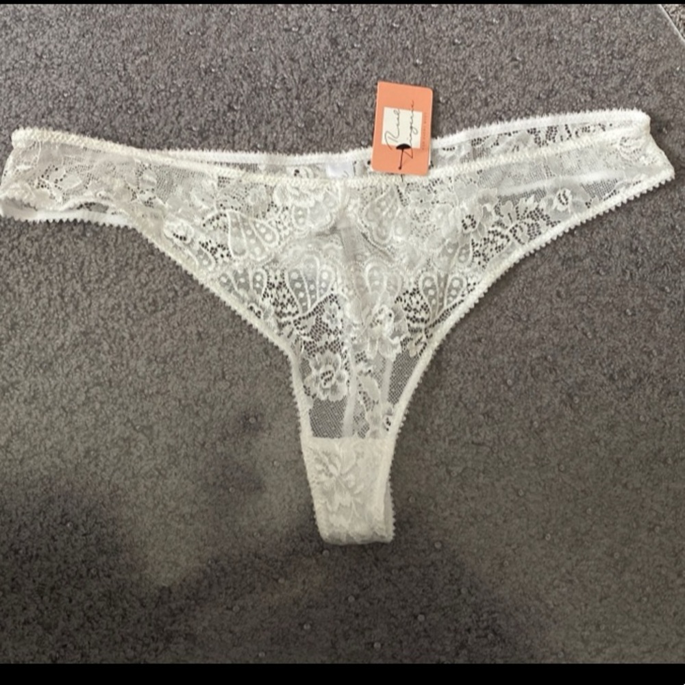 Beautiful White Lace Thong Panty
